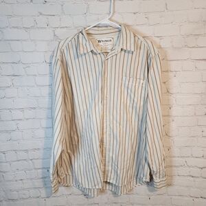 Men's Wrangler Cream and Brown Relaxed Fit Casual Shirt, Size XL